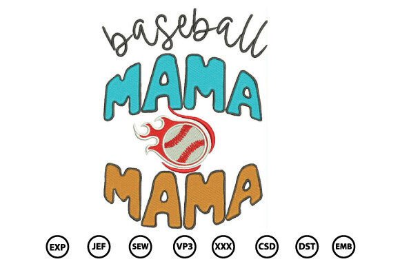 Download Baseball Mama Embroidery Design - Mama embroidery design Collection
