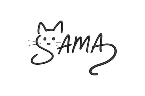 Download Cute Cat Mama Embroidery Design - Mama embroidery design Collection